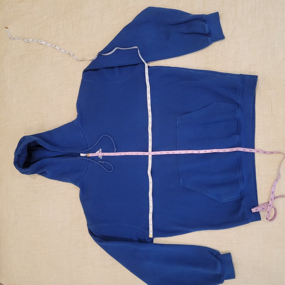 Adidas Unisex Hoodie Pull Over Blue Sweatshirt Size XL - Picture 3 of 4